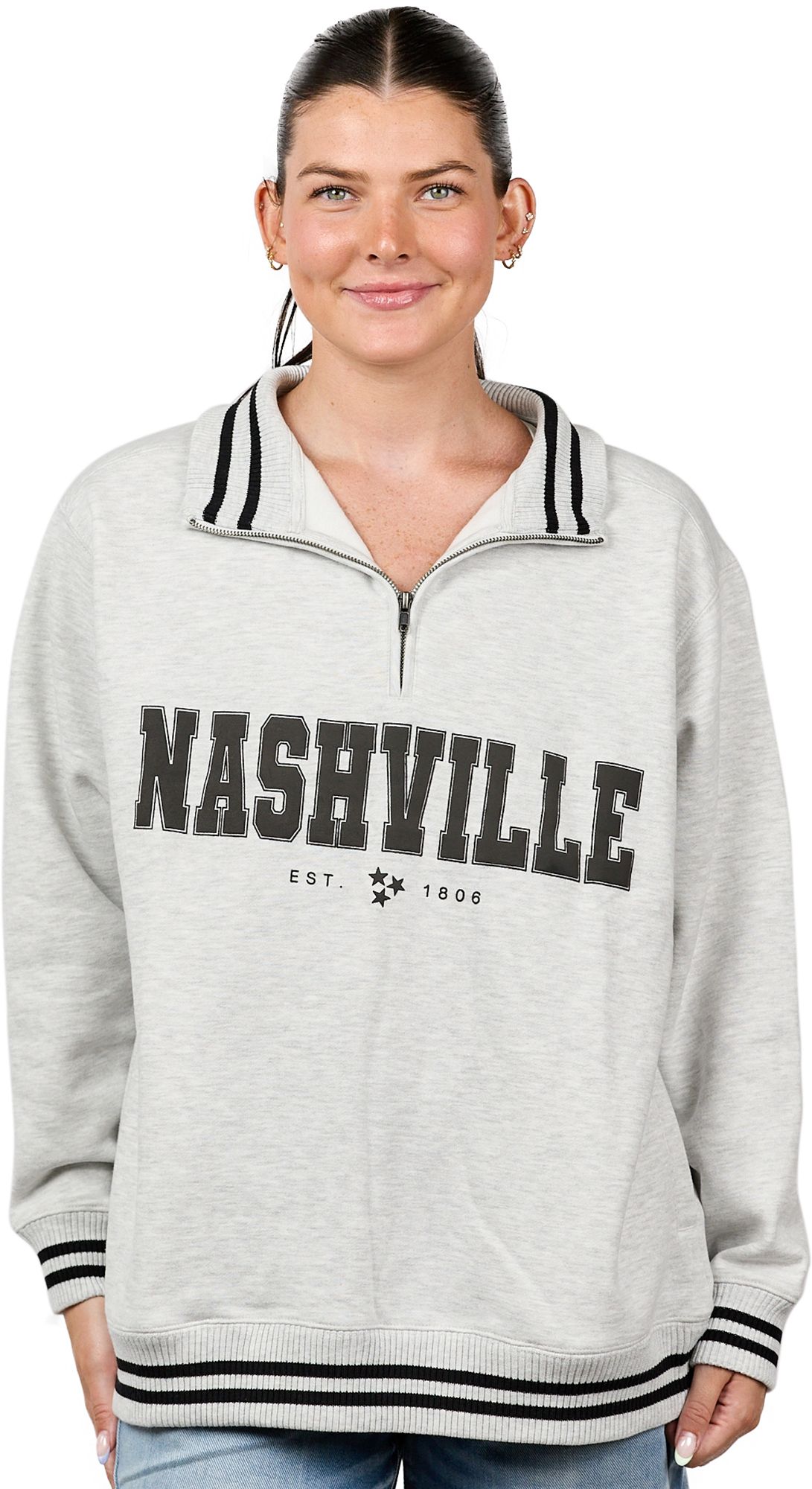 Nash Women's Nashville Heather Gray Collegiate Quarter-Zip Jacket product image
