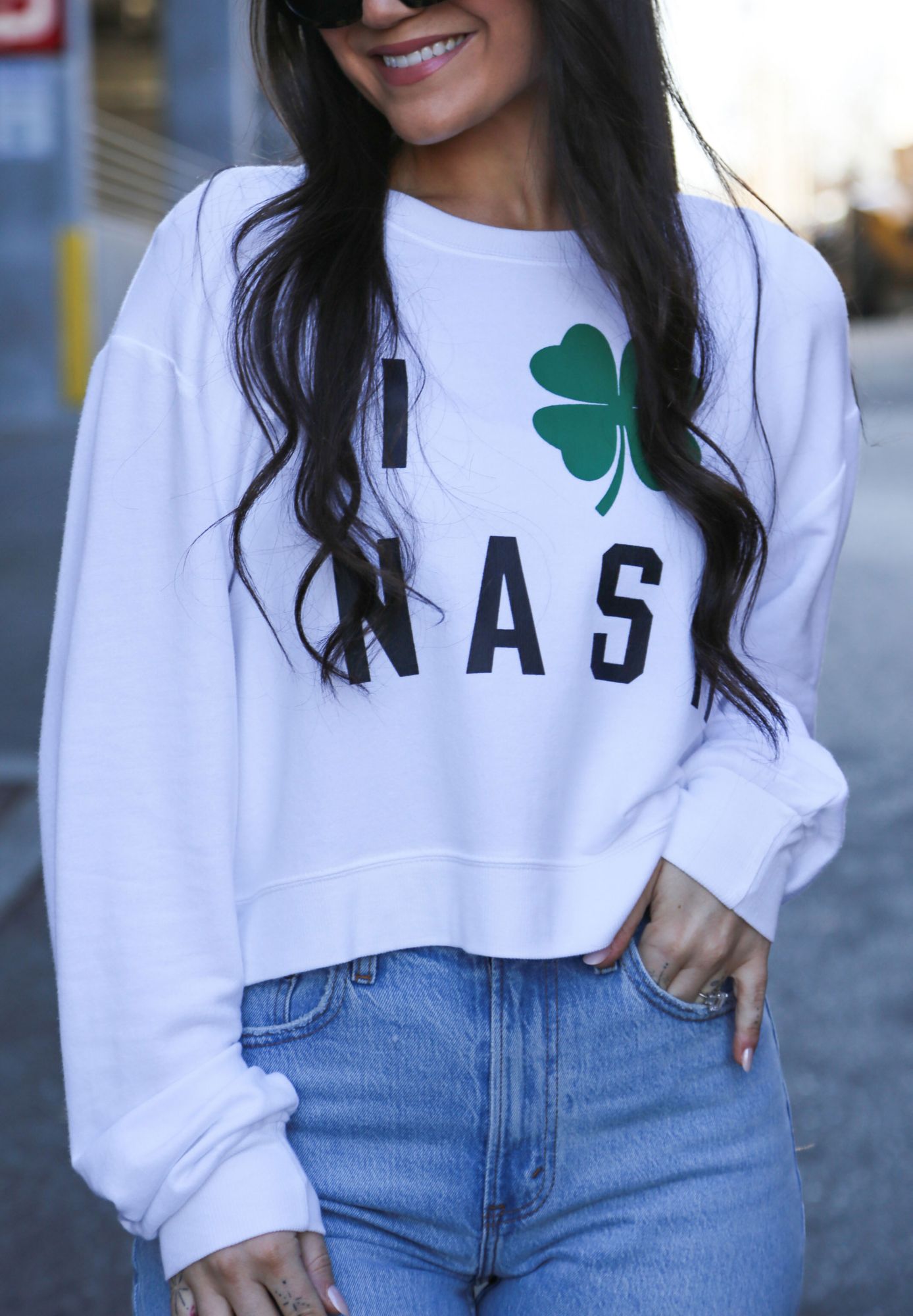 Nash Women's Nashville St. Patrick's Day 2025 White Sophia Crewneck Sweatshirt product image