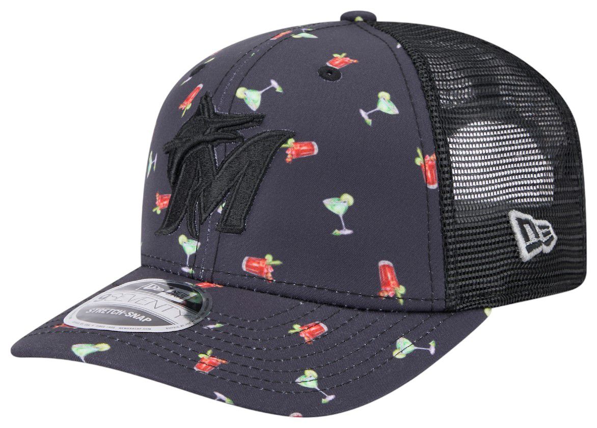 New Era Adult Miami Marlins Black Pattern 9Seventy Adjustable Hat product image