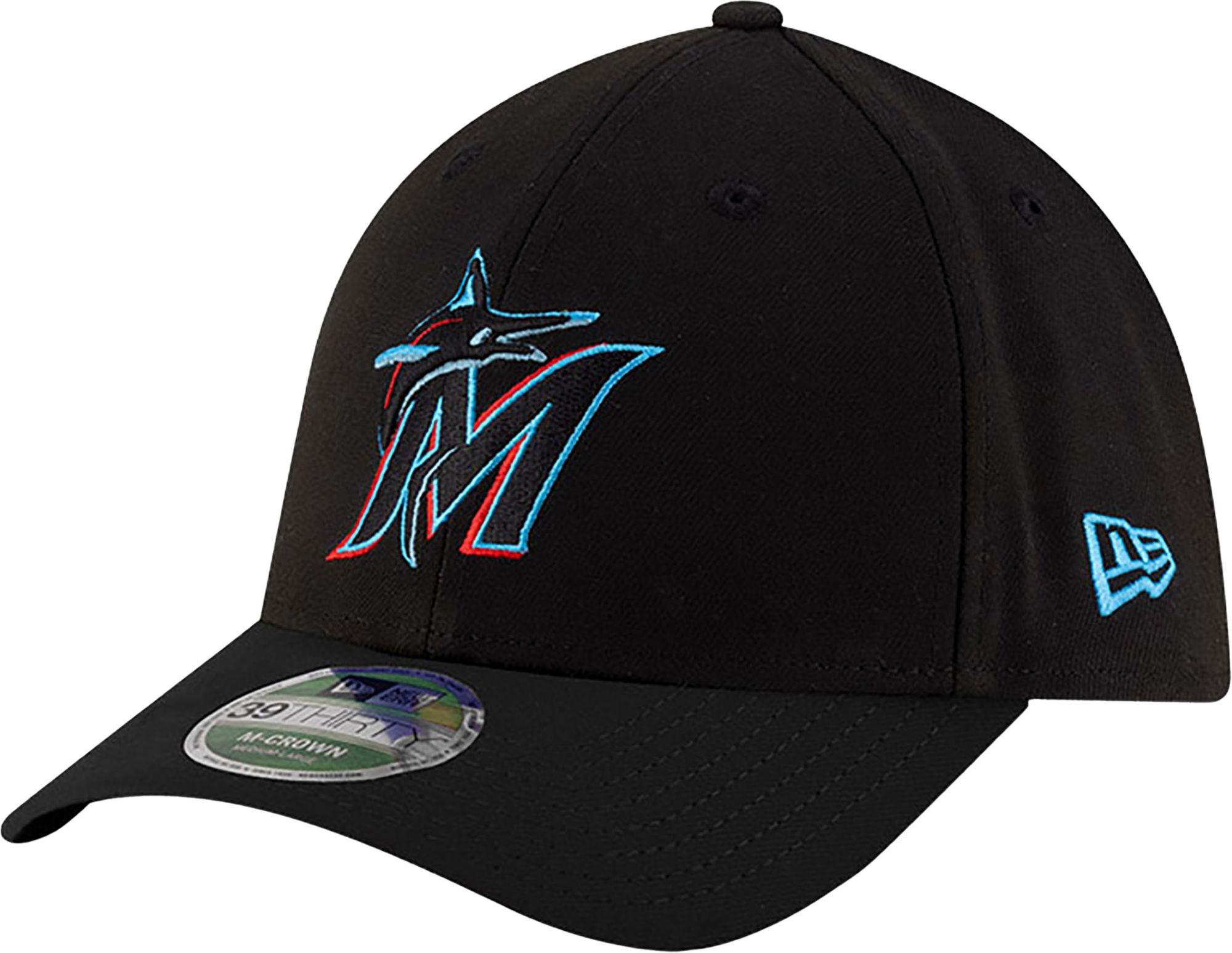 New Era Adult Miami Marlins Black Game 39Thirty Replica Player Hat product image