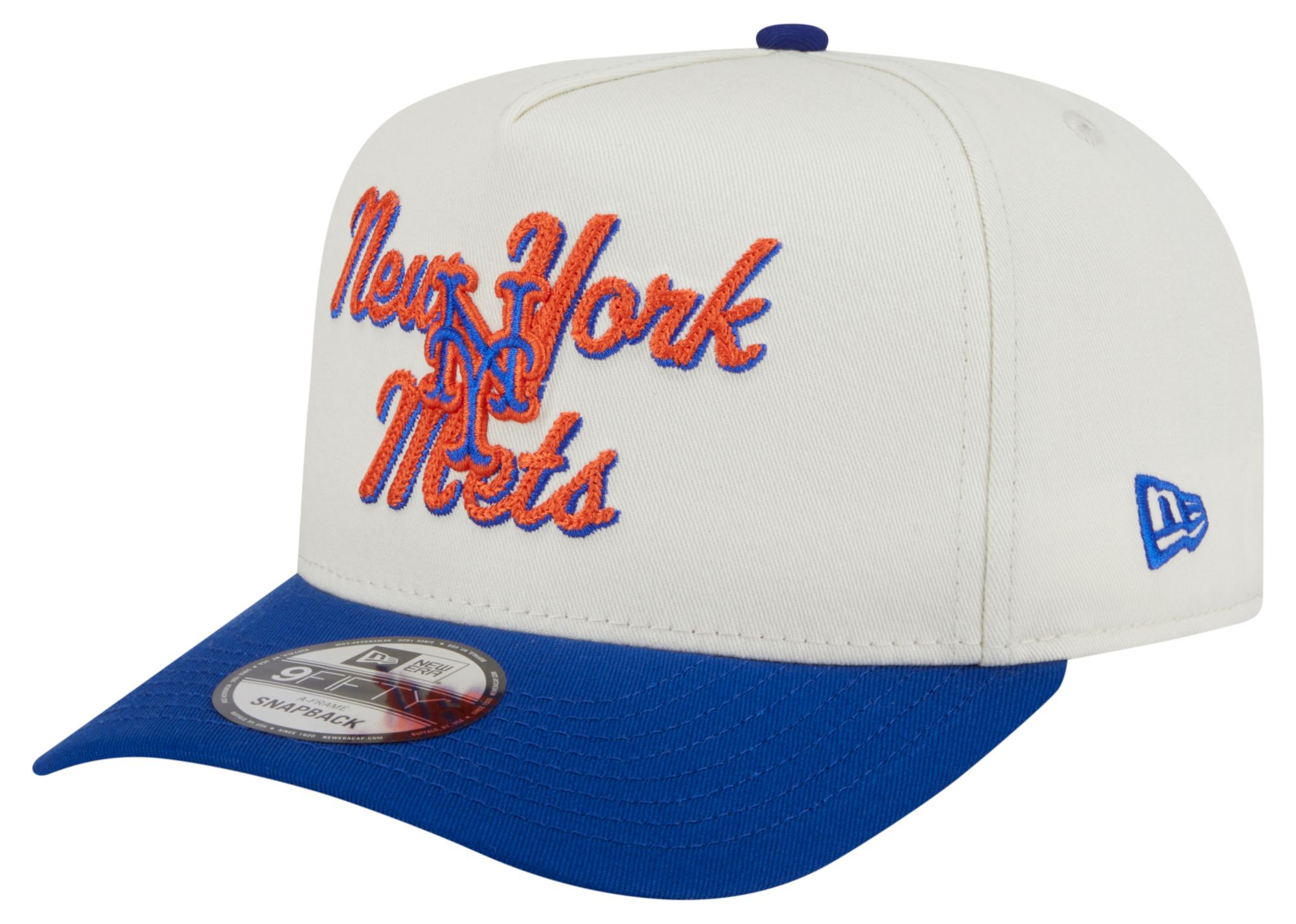 New Era Adult New York Mets White Chainstitch 9Fifty A-Frame Adjustable Hat product image