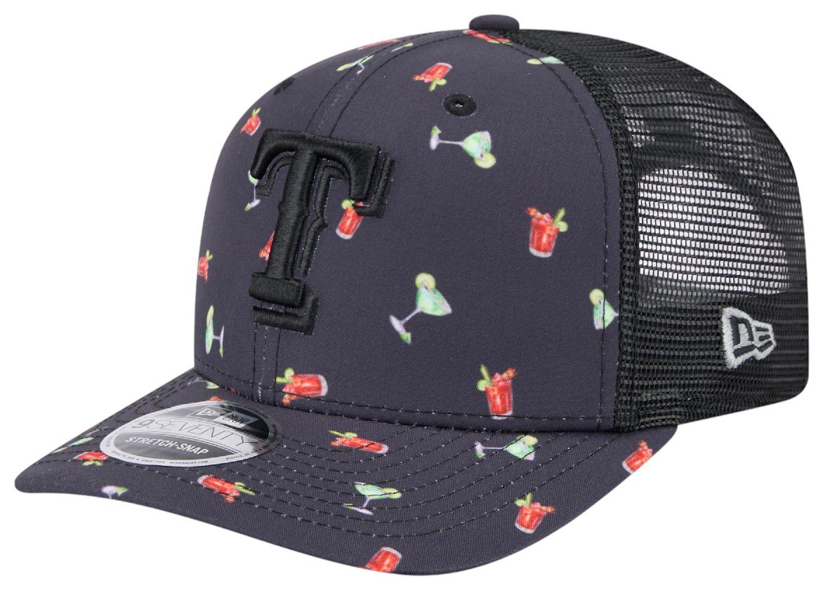 New Era Adult Texas Rangers Black Pattern 9Seventy Adjustable Hat product image