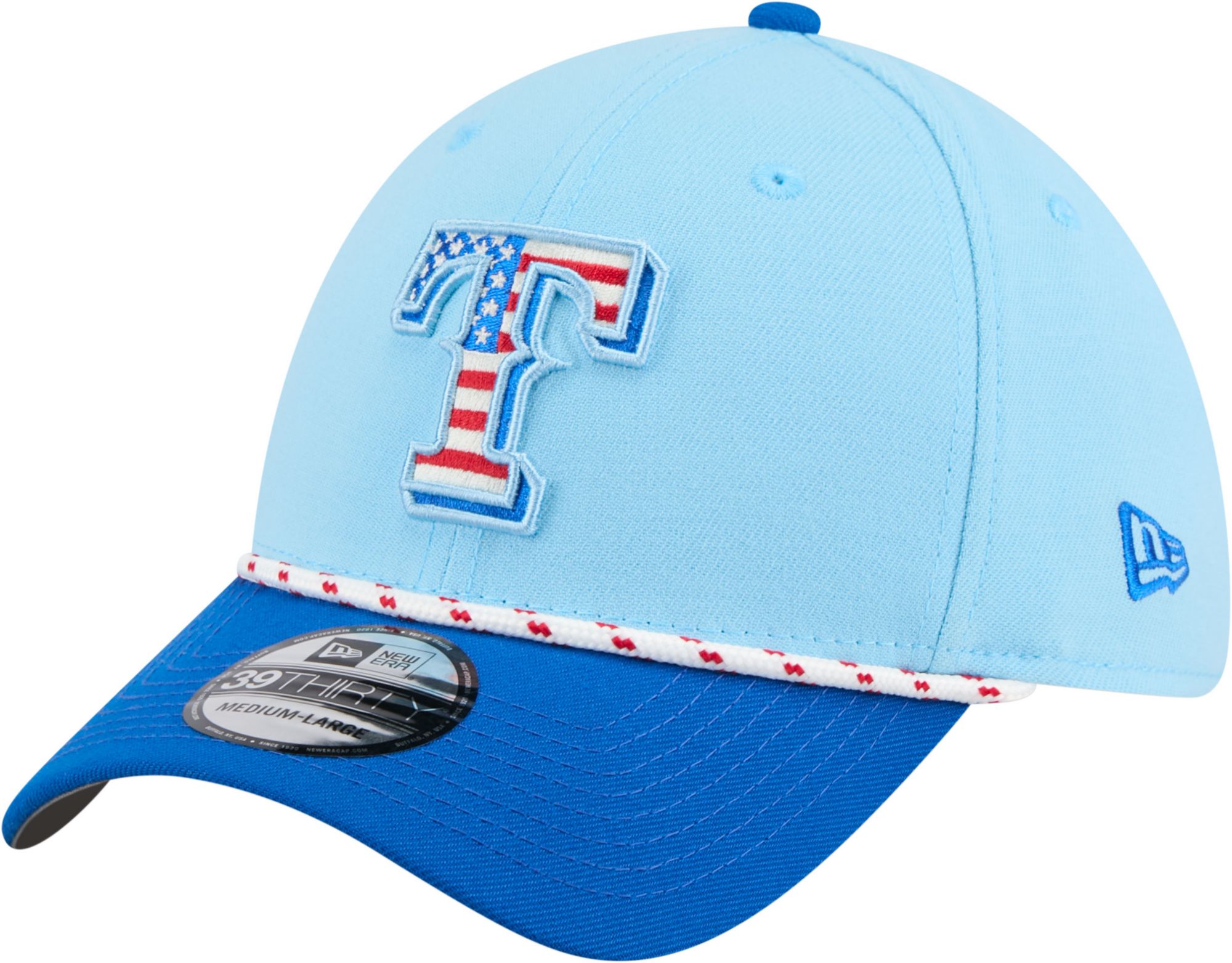 New Era Adult Texas Rangers Fourth of July 2025 Light Blue 39Thirty Stretch Fit Hat product image