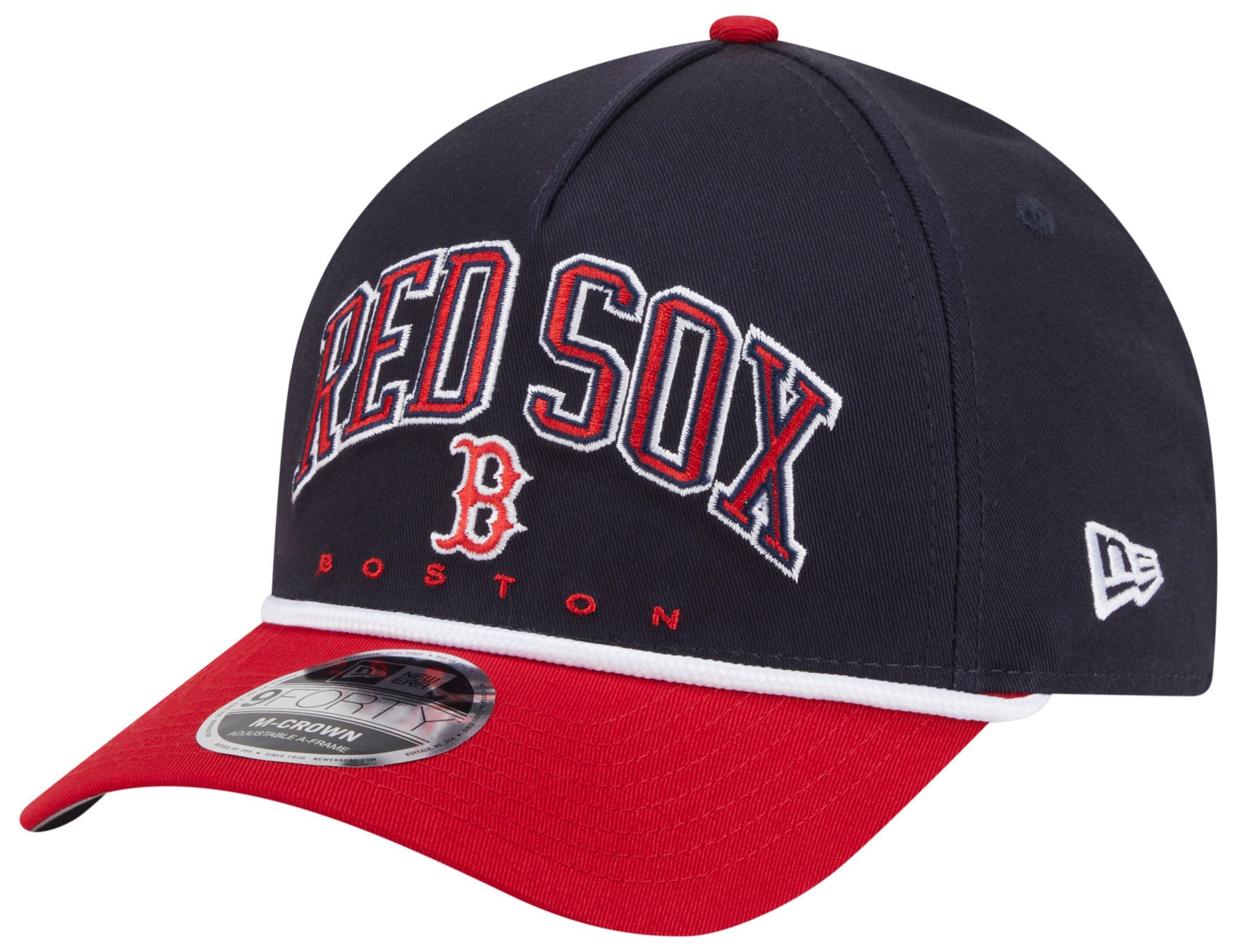New Era Adult Boston Red Sox Navy Arch Meduim Crown 9Forty Adjustable Hat product image