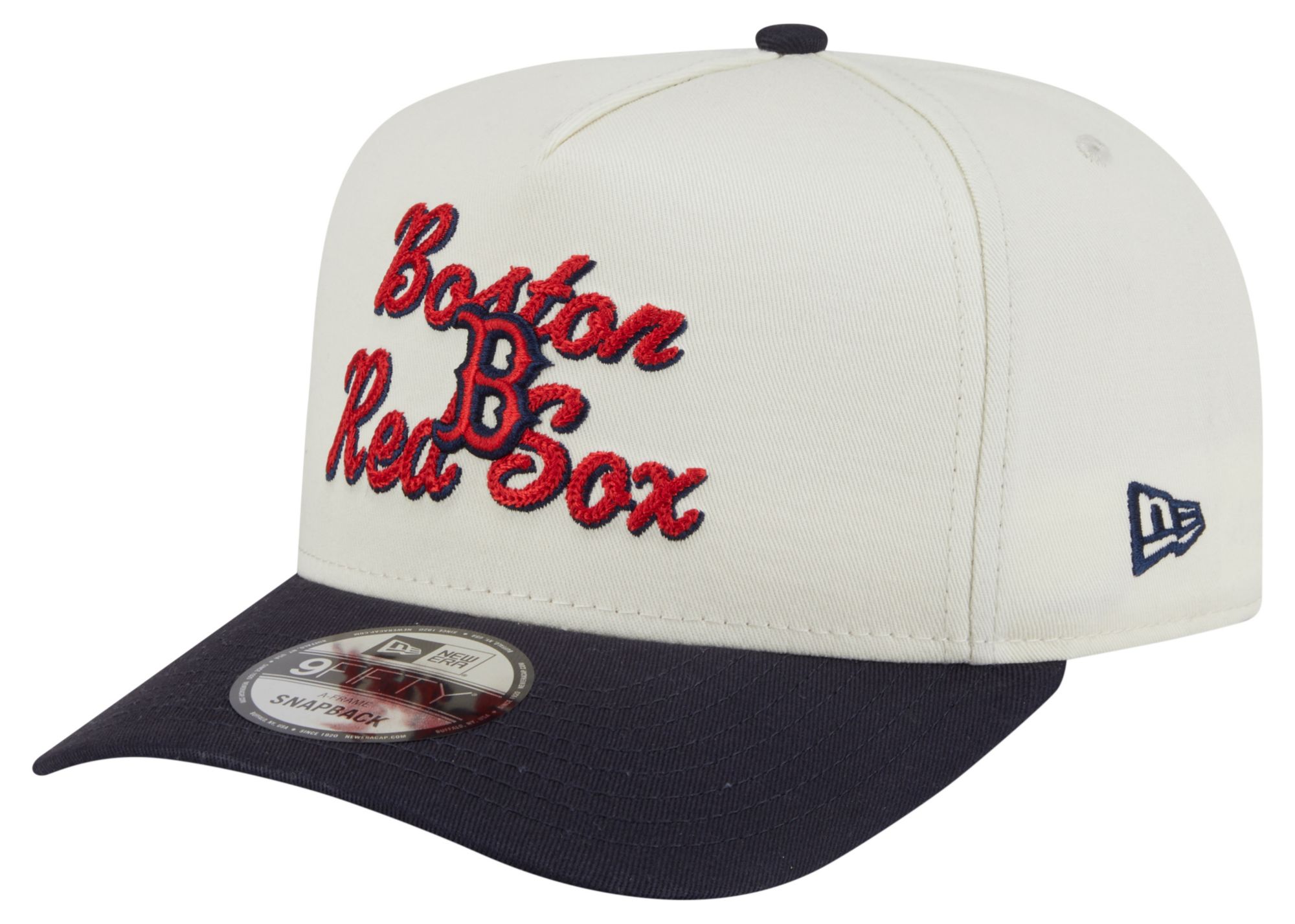 New Era Adult Boston Red Sox White Chainstitch 9Fifty A-Frame Adjustable Hat product image