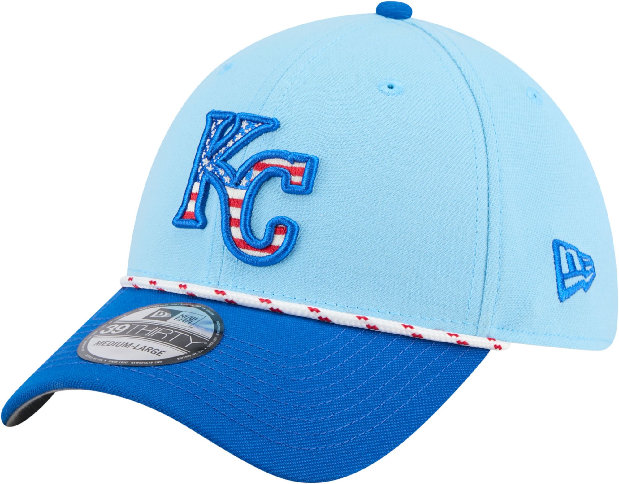 New Era Adult Kansas City Royals Fourth of July 2025 Light Blue 39Thirty Stretch Fit Hat product image