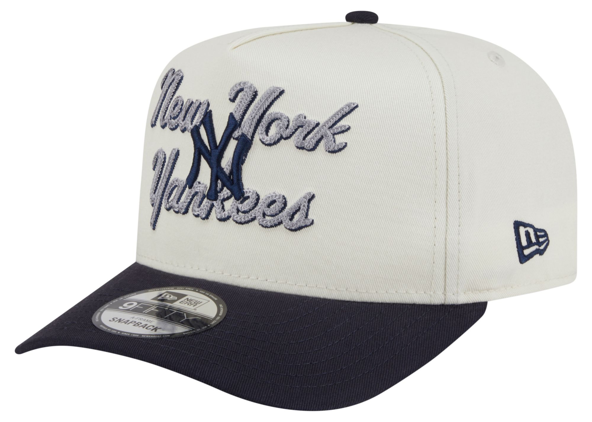 New Era Adult New York Yankees White Chainstitch 9Fifty A-Frame Adjustable Hat product image