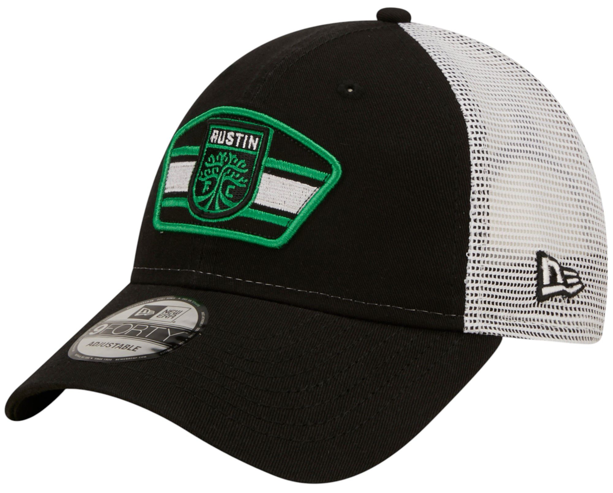 New Era Adult Austin FC Black Logo 9Forty Trucker Adjustable Hat product image