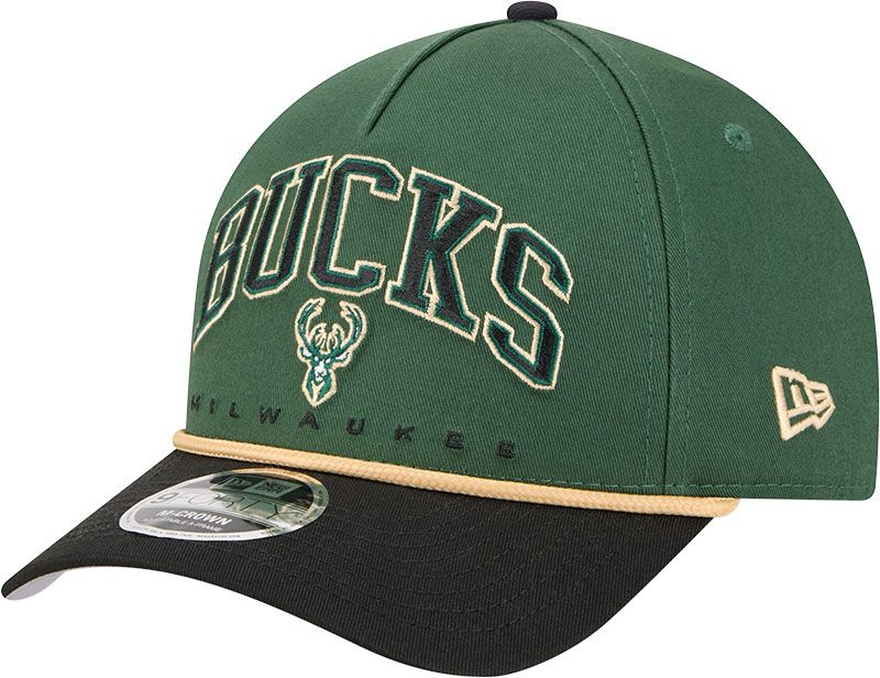 New Era Adult Milwaukee Bucks Green Arch Rope 9Forty M-Crown A-Frame Adjustable Hat product image