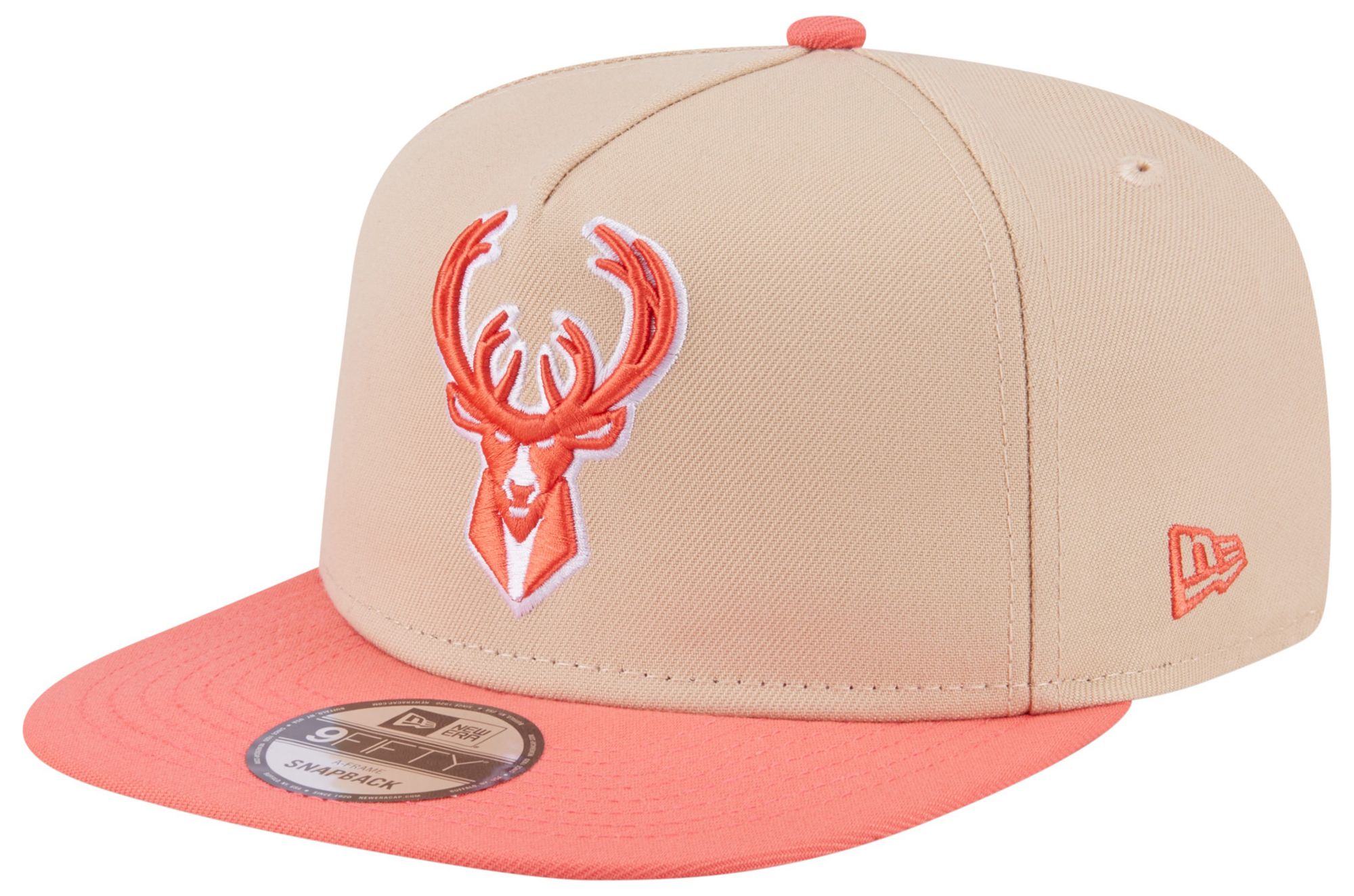 New Era Adult Milwaukee Bucks Tan Two Tone 9Fifty A-Frame Adjustable Hat product image