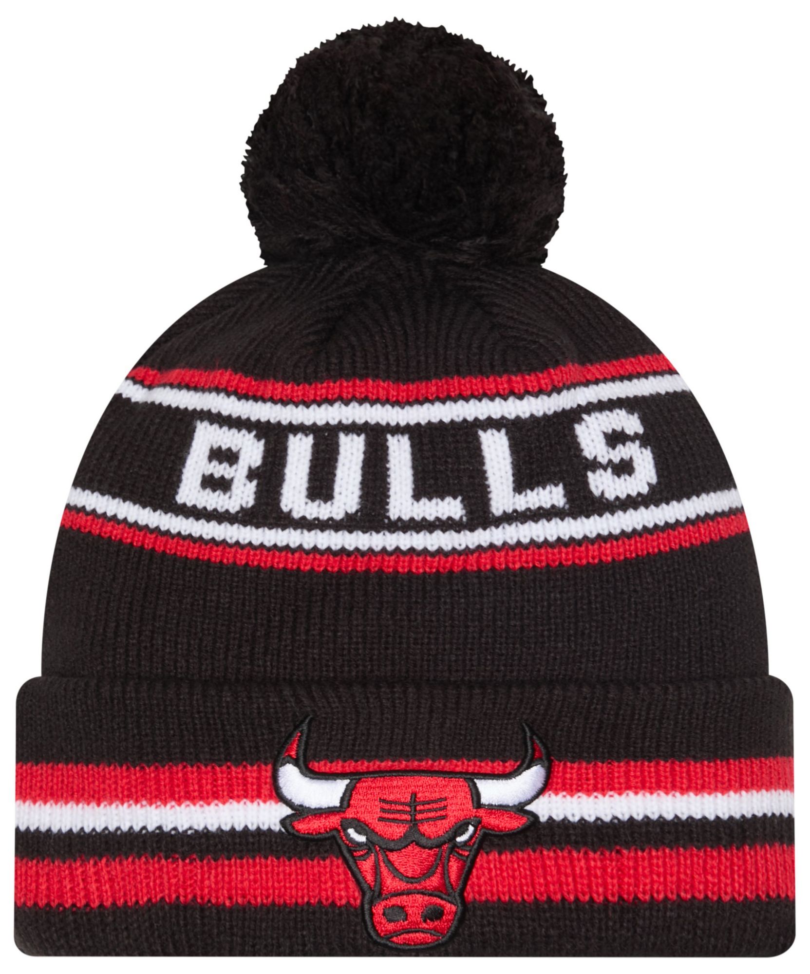 New Era Adult Chicago Bulls Black Classic Pom Cuffed Knit Beanie product image
