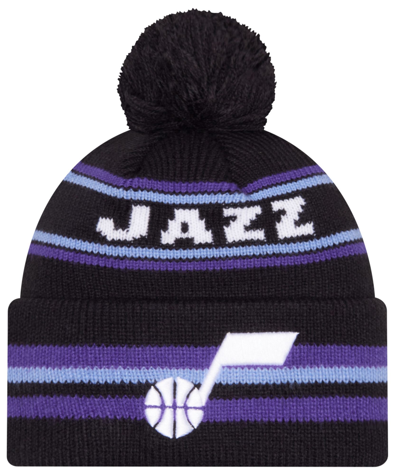 New Era Adult Utah Jazz Black Classic Pom Cuffed Knit Beanie product image