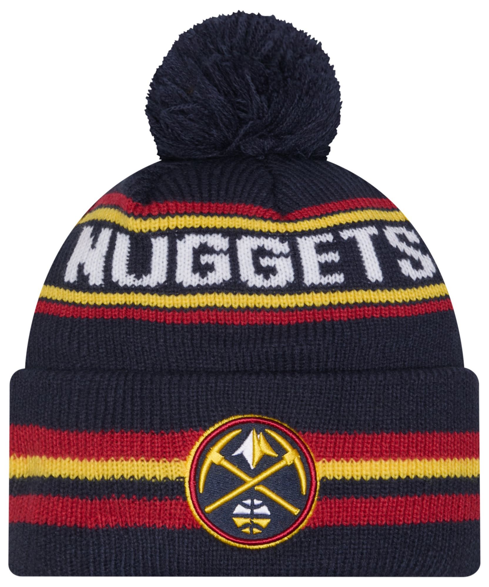 New Era Adult Denver Nuggets Navy Classic Pom Cuffed Knit Beanie product image