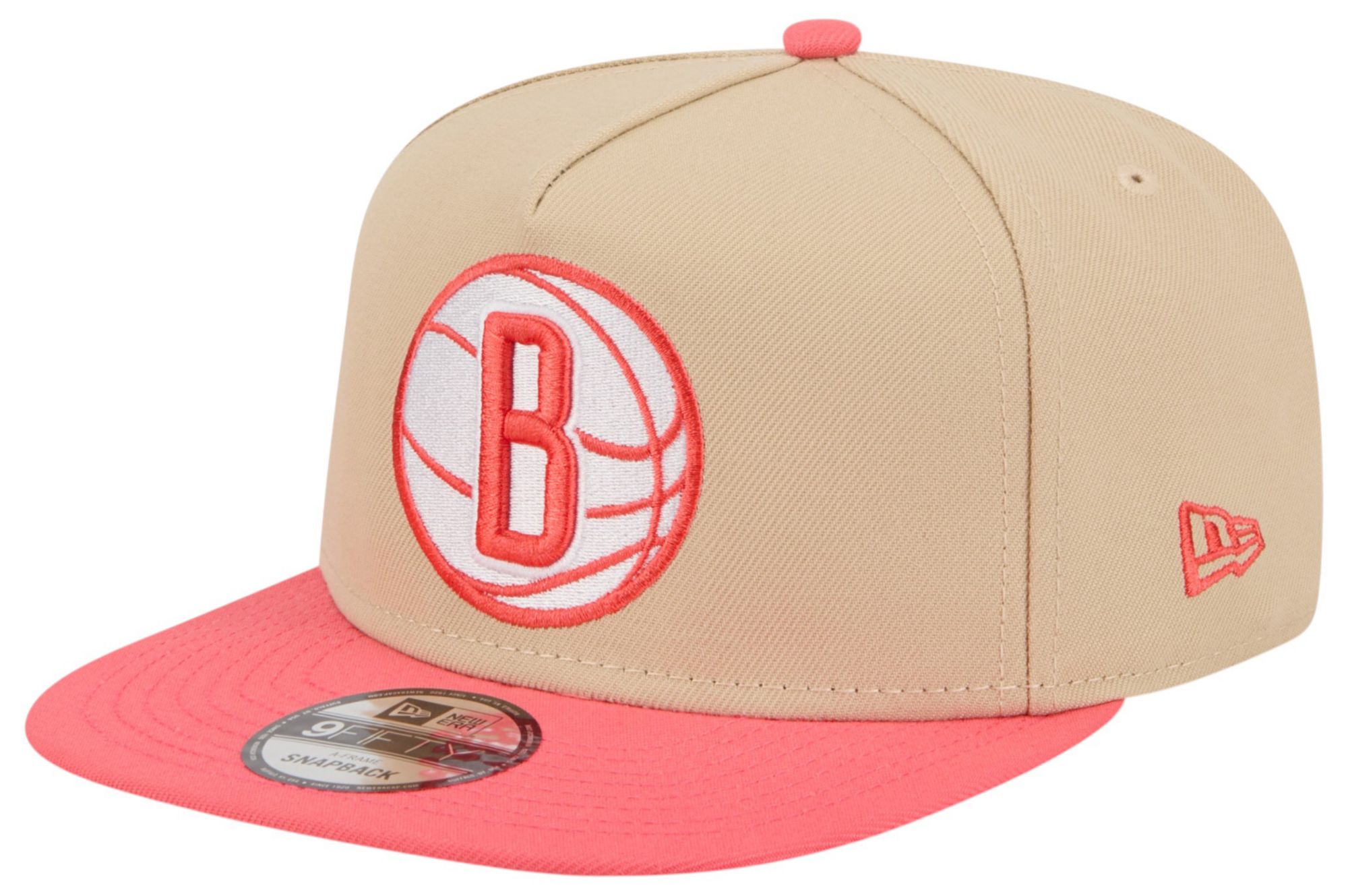New Era Adult Brooklyn Nets Tan Two Tone 9Fifty A-Frame Adjustable Hat product image