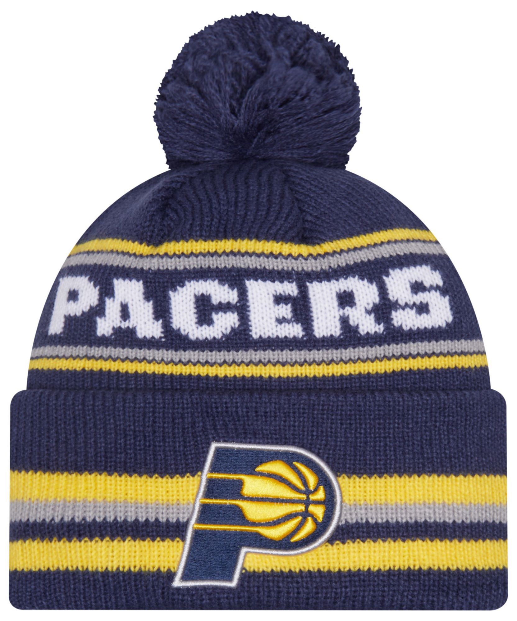 New Era Adult Indiana Pacers Navy Classic Pom Cuffed Knit Beanie product image