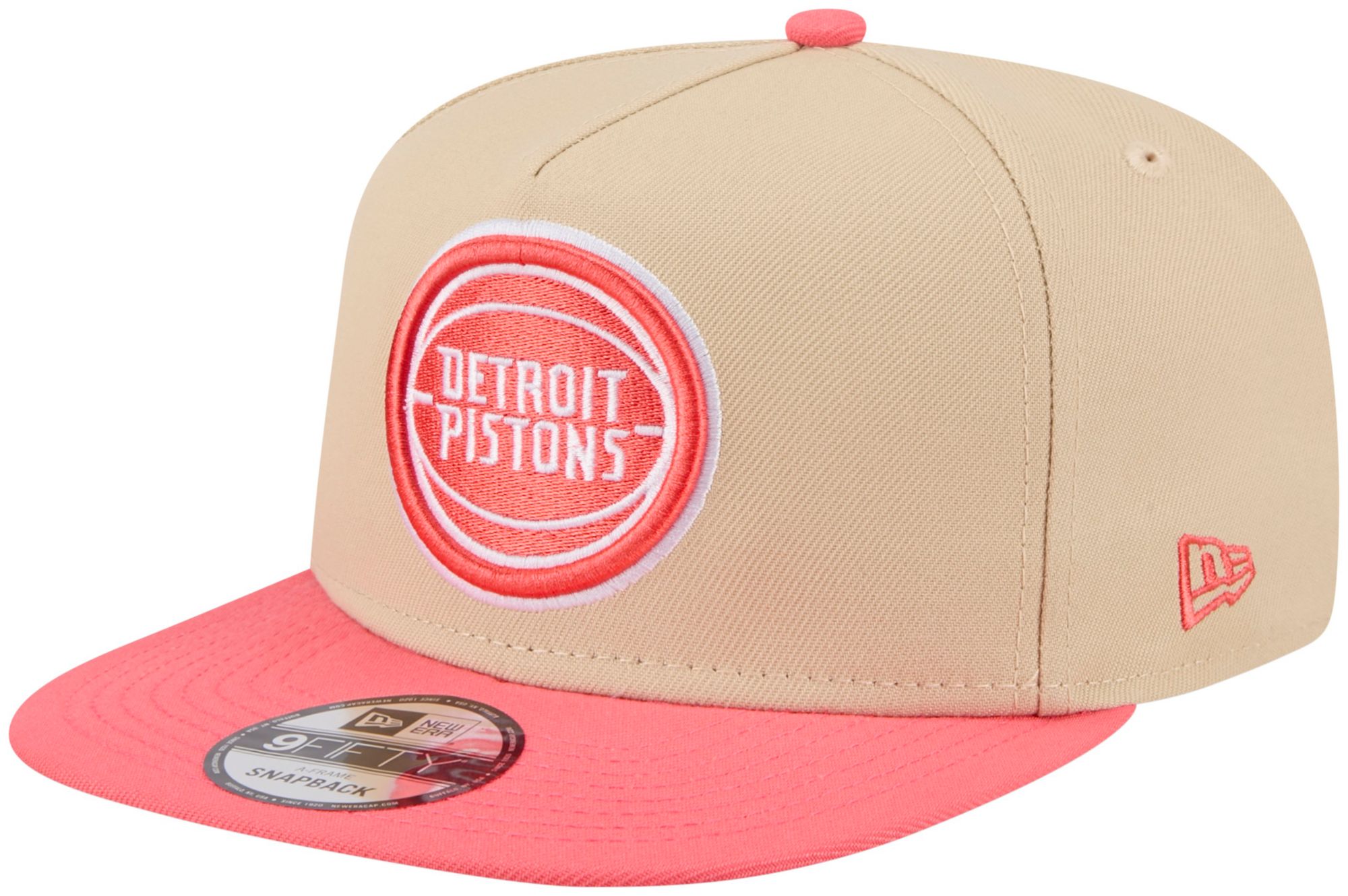 New Era Adult Detroit Pistons Tan Two Tone 9Fifty A-Frame Adjustable Hat product image