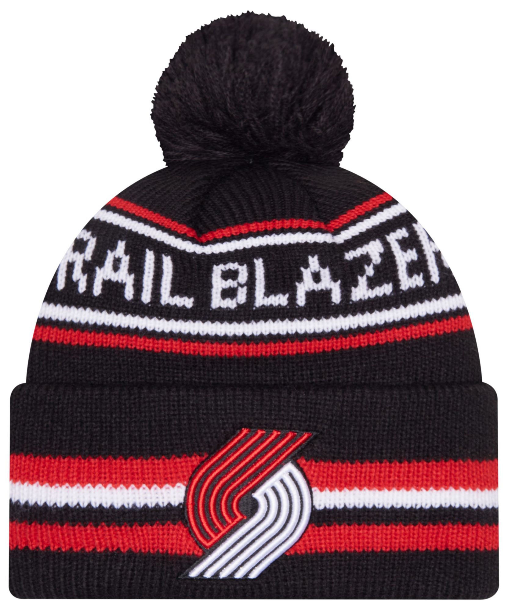 New Era Adult Portland Trail Blazers Black Classic Pom Cuffed Knit Beanie product image