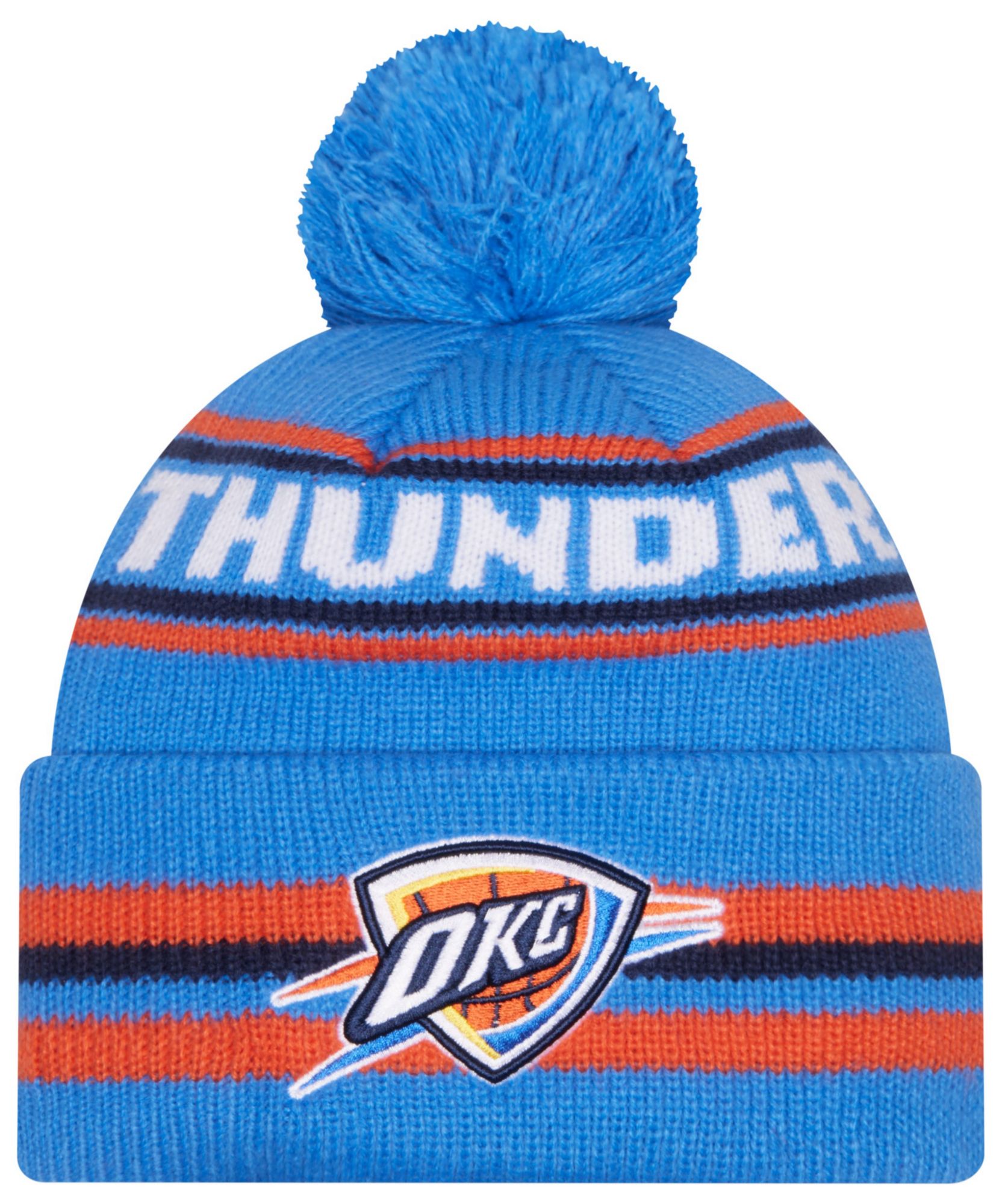 New Era Adult Oklahoma City Thunder Blue Classic Pom Cuffed Knit Beanie product image