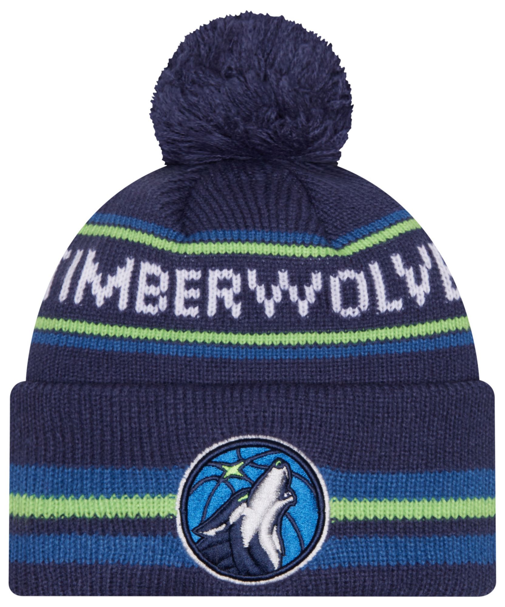 New Era Adult Minnesota Timberwolves Navy Classic Pom Cuffed Knit Beanie product image