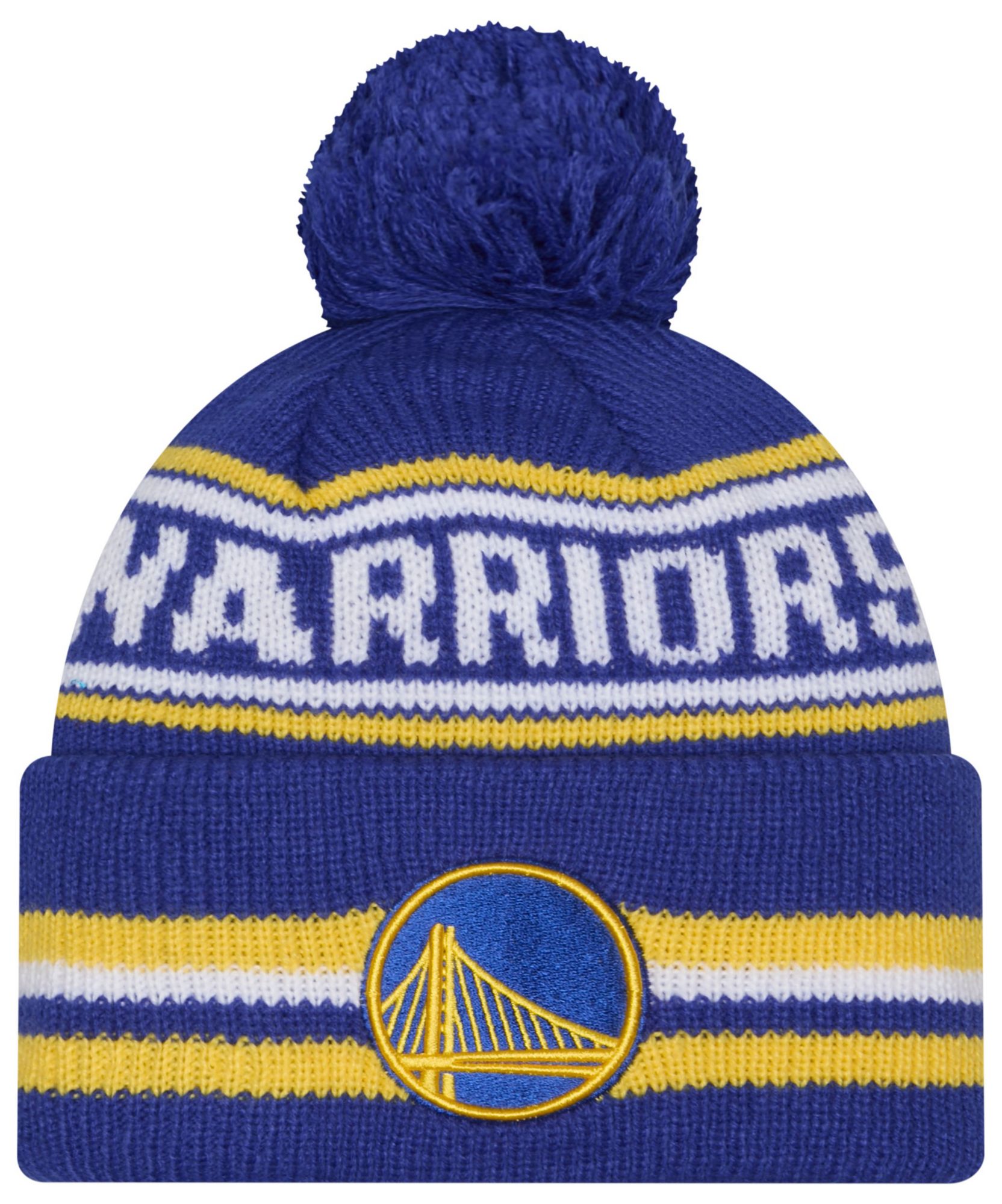 New Era Adult Golden State Warriors Blue Classic Pom Cuffed Knit Beanie product image