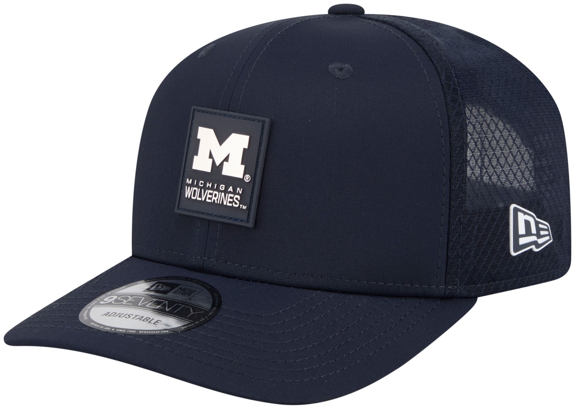 New Era Adult Michigan Wolverines Navy 2025 Sideline College Football 9Seventy Adjustable Trucker Hat product image
