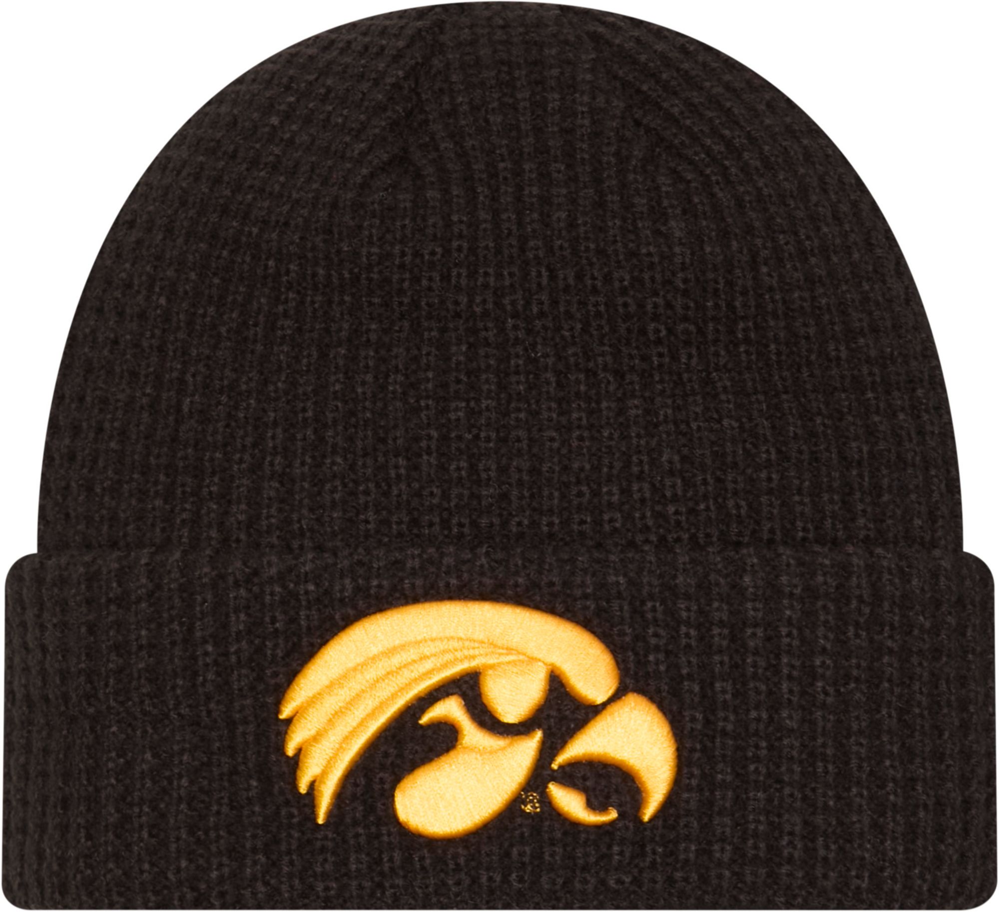 New Era Adult Iowa Hawkeyes Black Waffle Knit Beanie product image