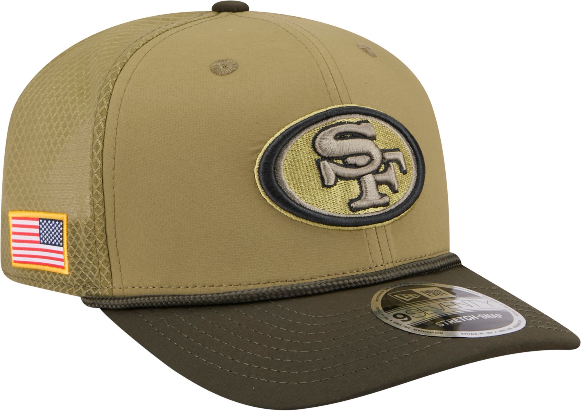 New Era Adult San Francisco 49ers Dark Moss Salute To Service 2025 9Seventy Adjustable Stretch-Snap Hat product image