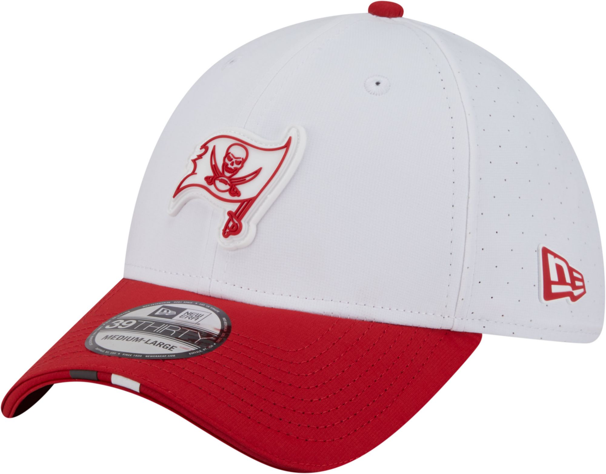 New Era Adult Tampa Bay Buccaneers Training Camp 2025 White 39Thirty Stretch Fit Hat product image