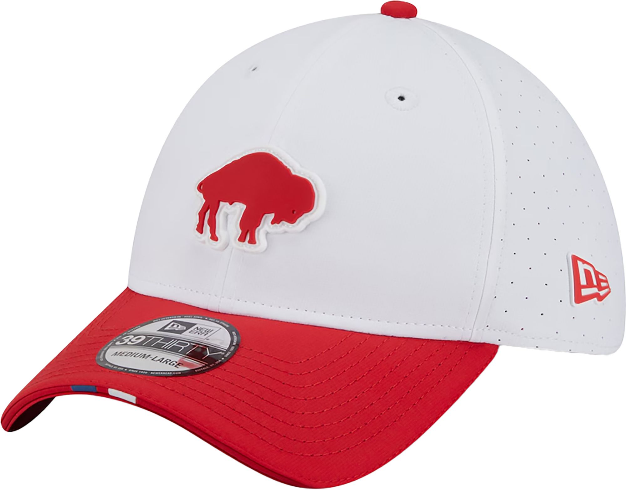 New Era Adult Buffalo Bills Training Camp 2025 White 39Thirty Stretch Fit Hat product image