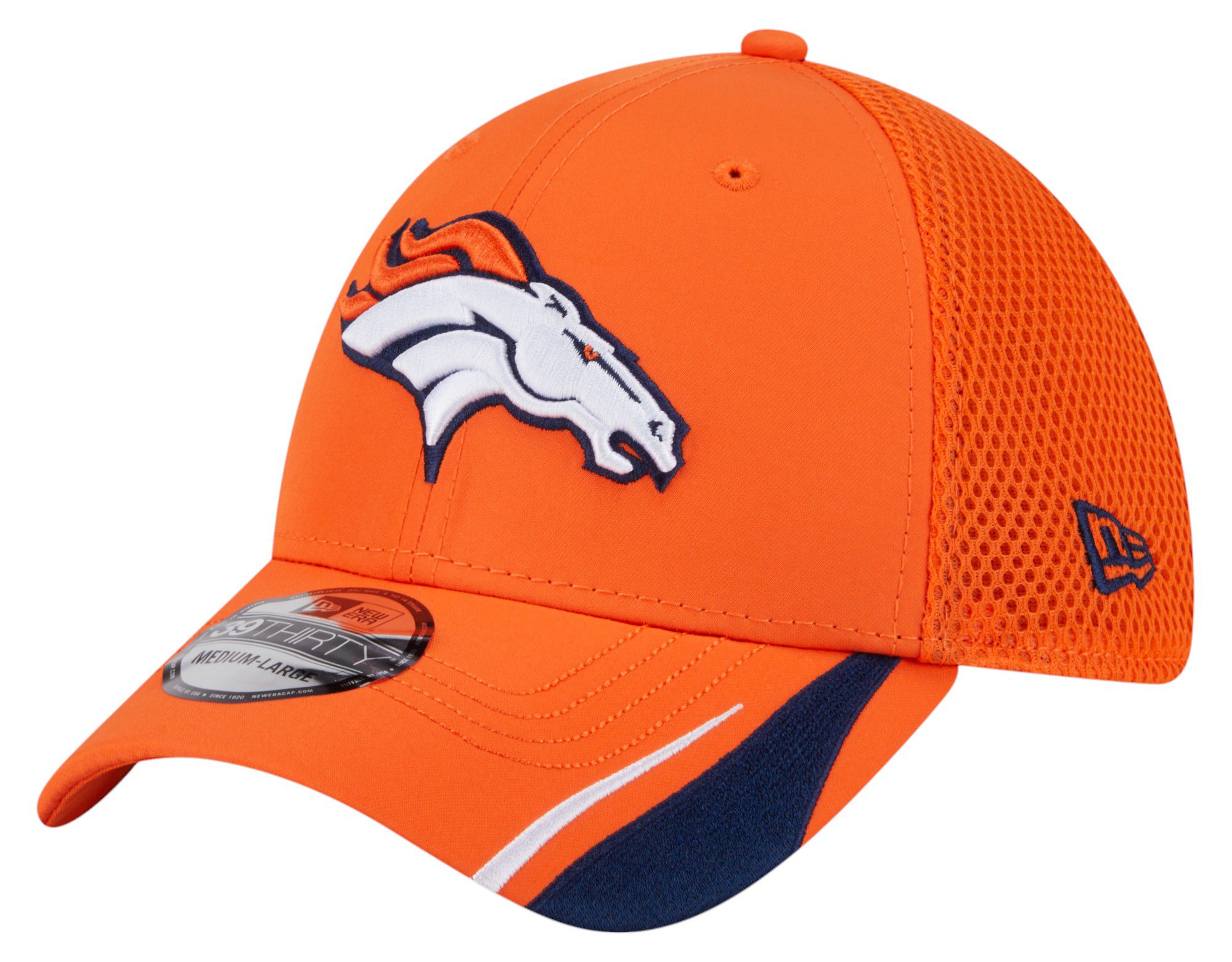 New Era Adult Denver Broncos Orange Linear 39Thirty Adjustable Hat product image