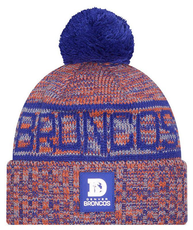 New Era Adult Denver Broncos Medium Blue Sideline Sport Knit Beanie product image