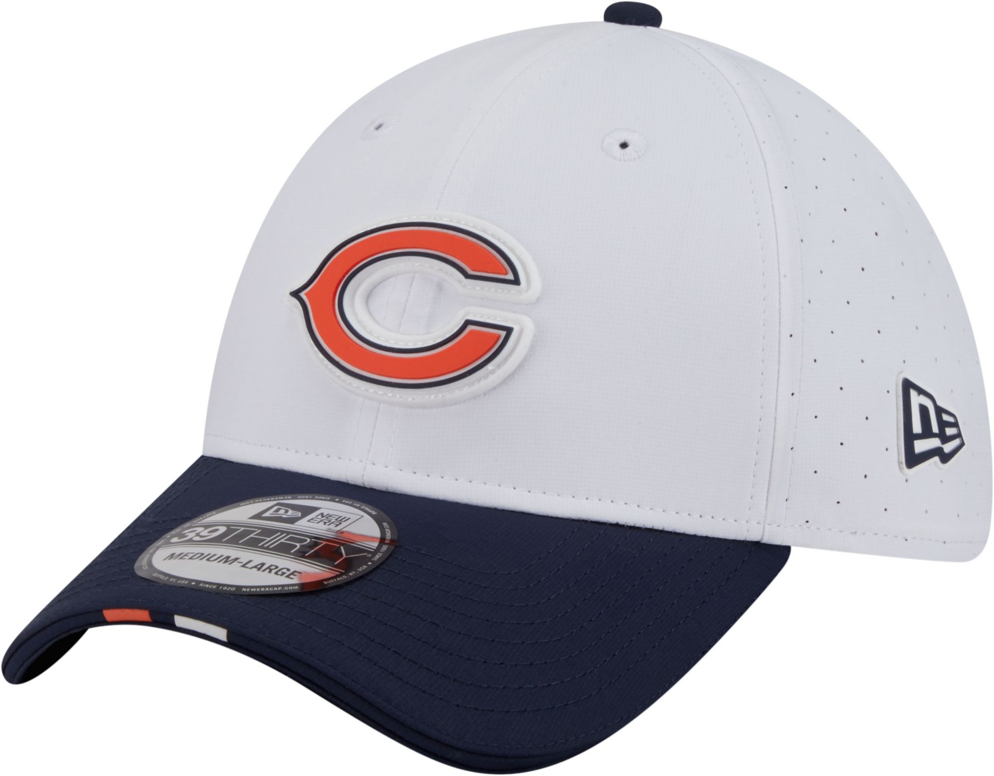 New Era Adult Chicago Bears Training Camp 2025 White 39Thirty Stretch Fit Hat product image