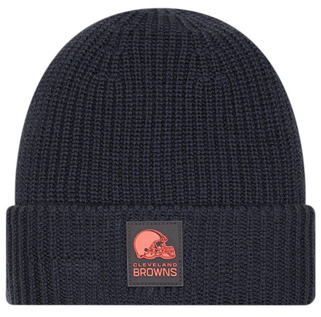 New Era Adult Cleveland Browns Charcoal Sideline Cuffed Knit Beanie product image
