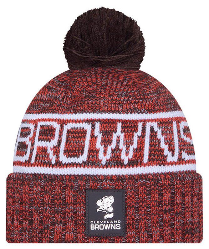New Era Adult Cleveland Browns Dark Brown Sideline Sport Knit Beanie product image