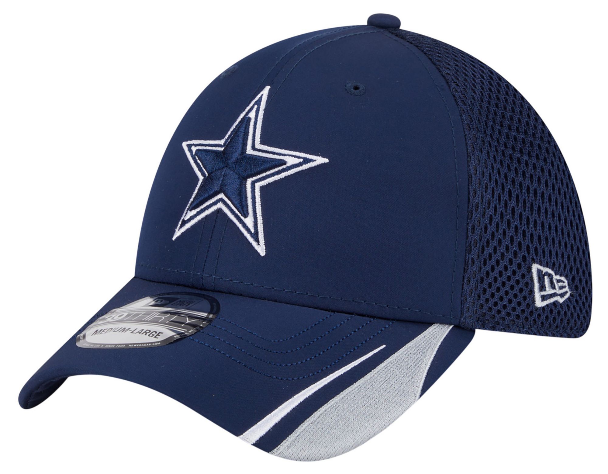 New Era Adult Dallas Cowboys Navy Linear 39Thirty Stretch Fit Hat product image