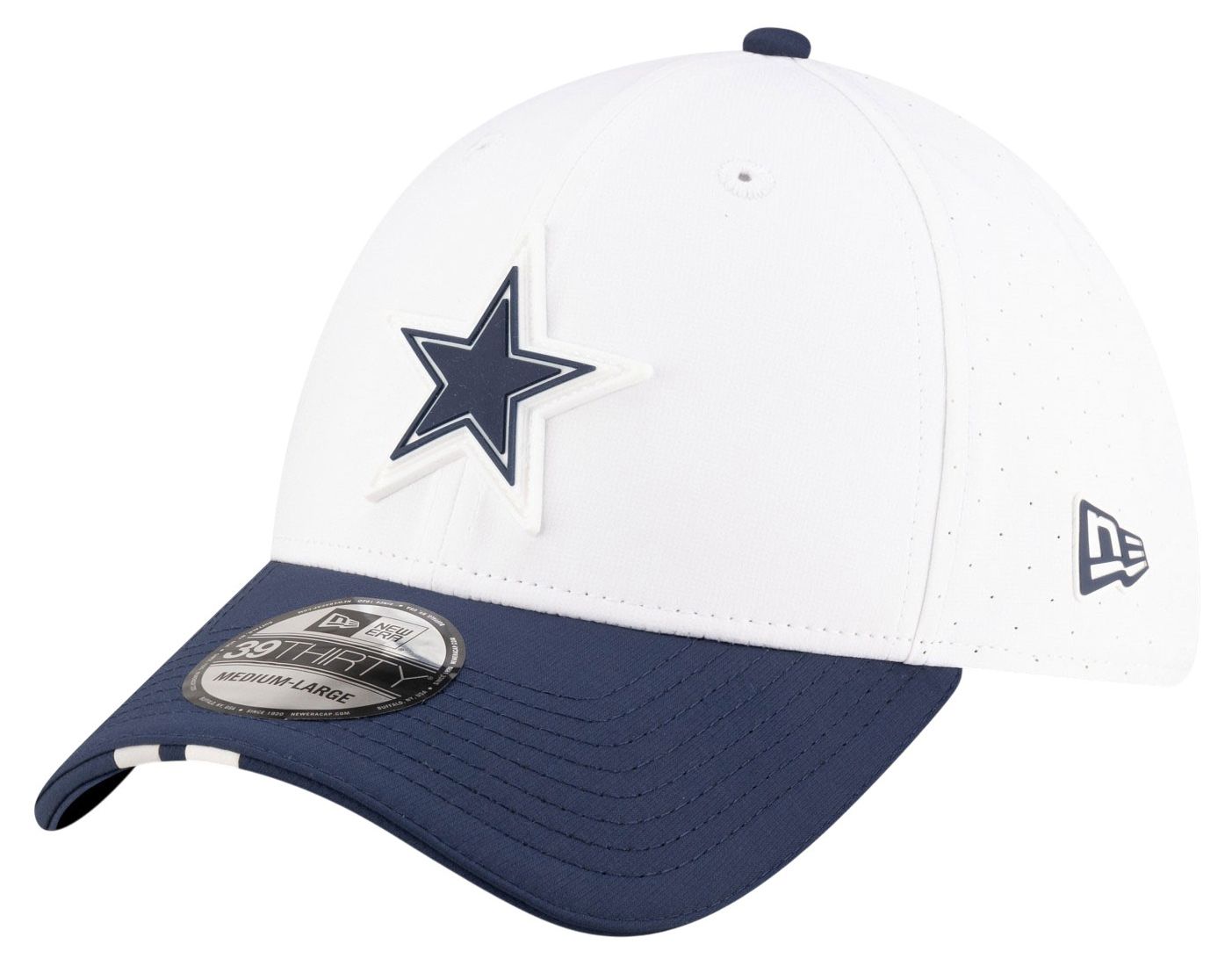 New Era Adult Dallas Cowboys Training Camp 2025 White 39Thirty Stretch Fit Hat product image