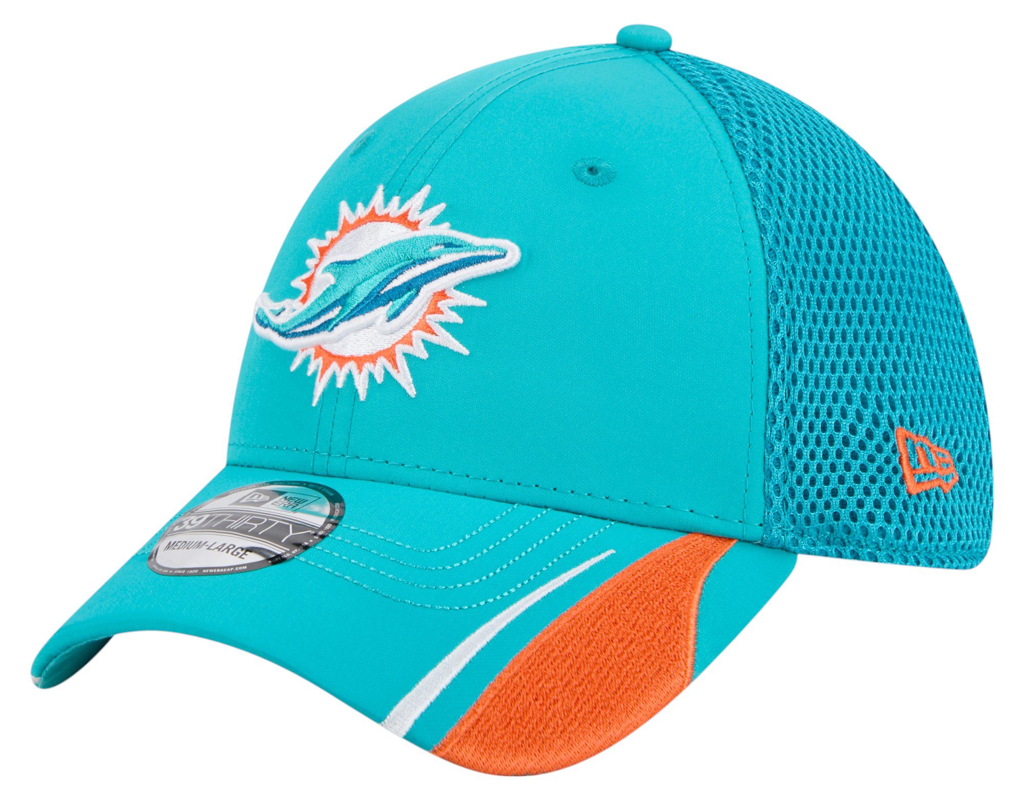 New Era Adult Miami Dolphins Aqua Linear 39Thirty Adjustable Hat product image