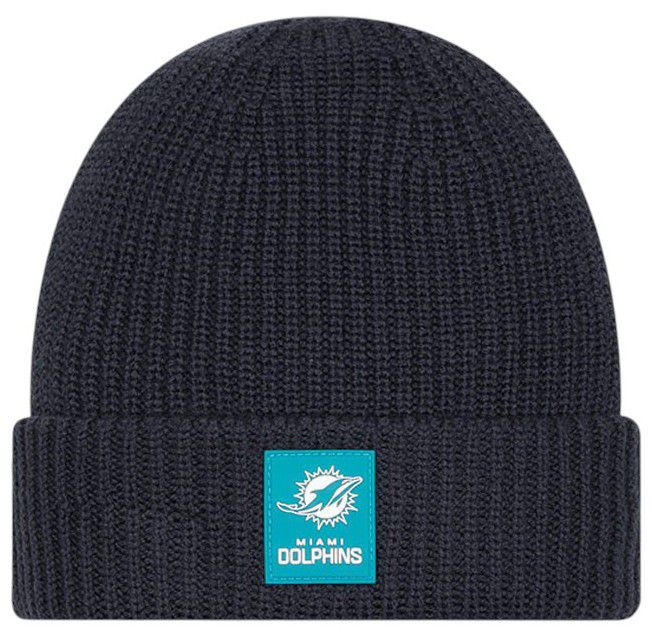 New Era Adult Miami Dolphins Charcoal Sideline Cuffed Knit Beanie product image