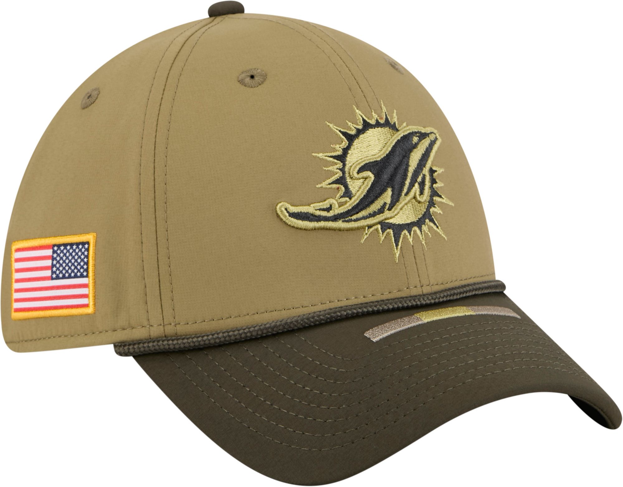 New Era Adult Miami Dolphins Dark Moss Salute To Service 2025 39Thirty Stretch Fit Hat product image