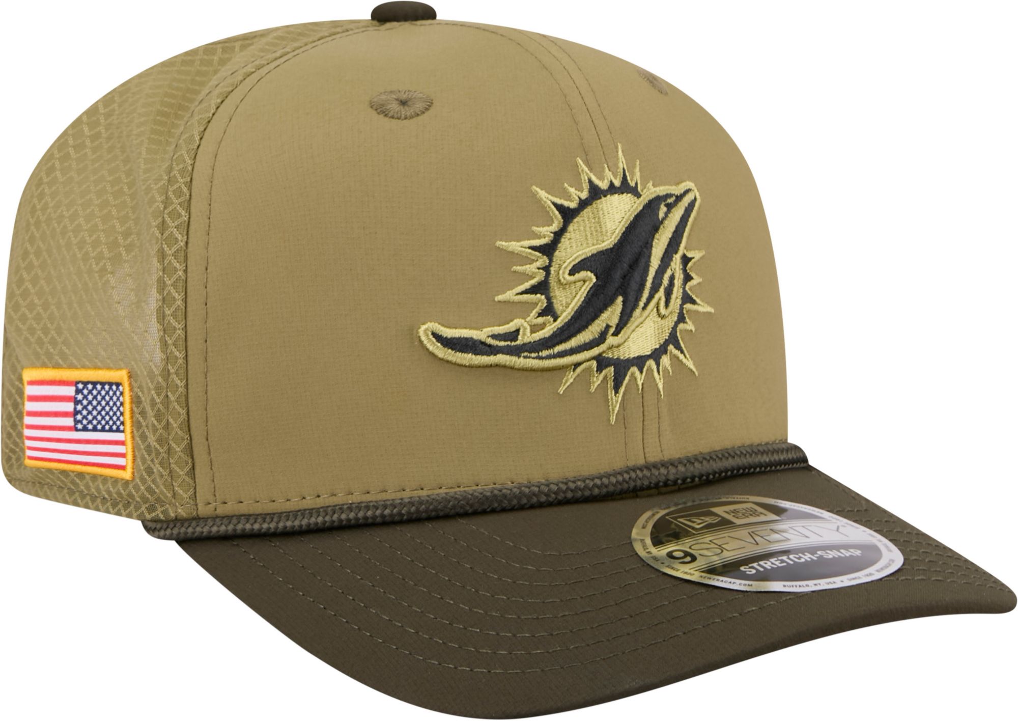 New Era Adult Miami Dolphins Dark Moss Salute To Service 2025 9Seventy Adjustable Stretch-Snap Hat product image