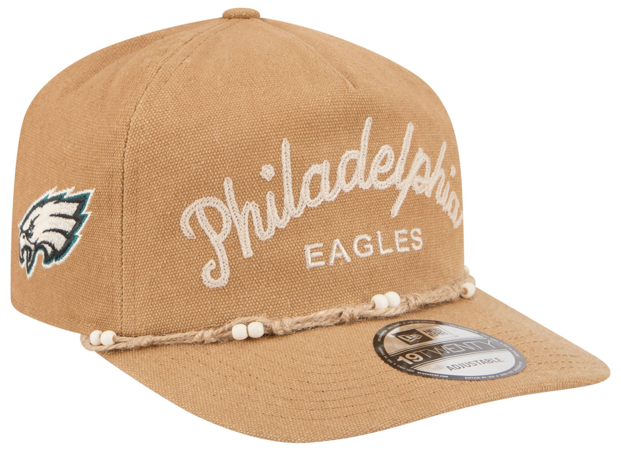 New Era Adult Philadelphia Eagles Bead Rope Beige Golfer Hat product image