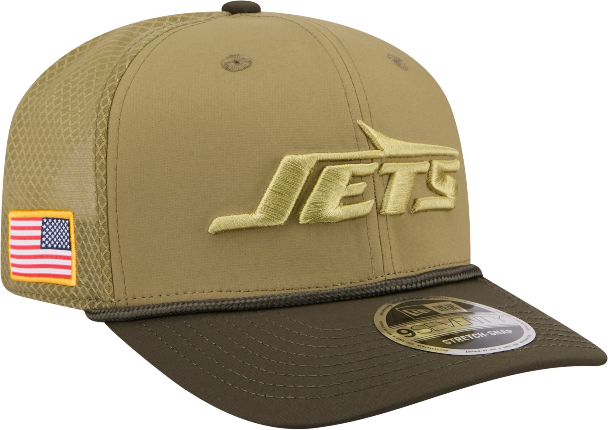 New Era Adult New York Jets Dark Moss Salute To Service 2025 9Seventy Adjustable Stretch-Snap Hat product image