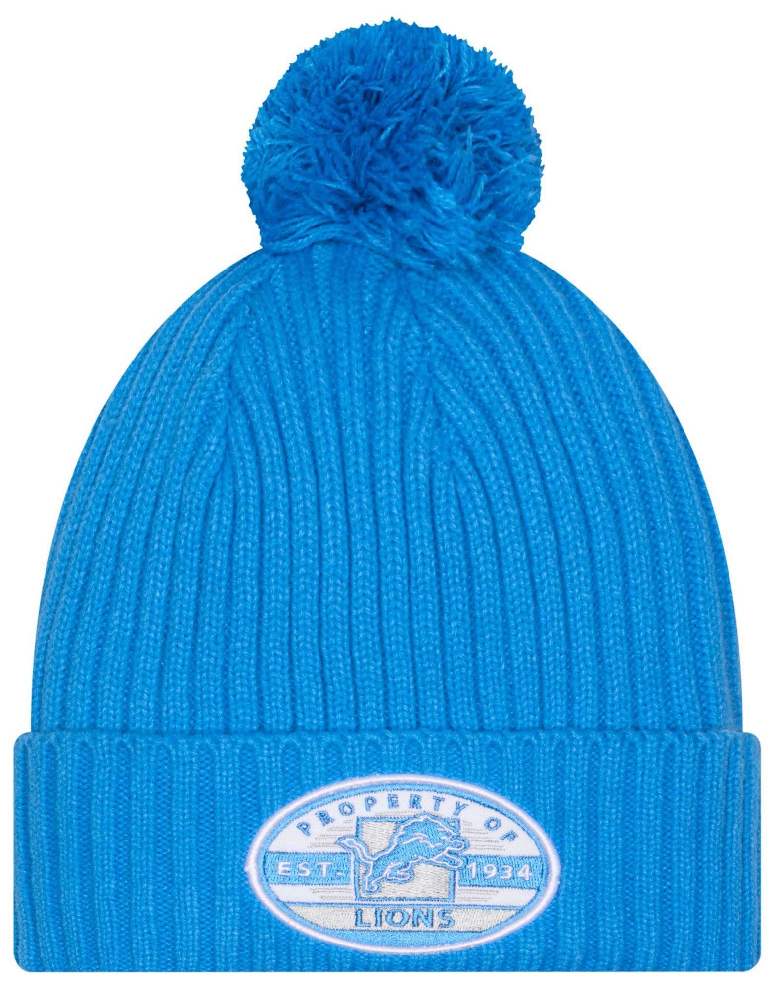 New Era Adult Detroit Lions Blue Property Cuffed Knit Beanie product image