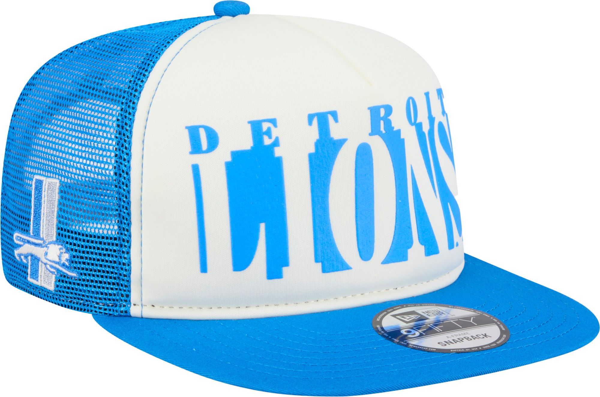 New Era Adult Detroit Lions Blue Team Cutout Throwback 9Fifty Adjustable Hat product image