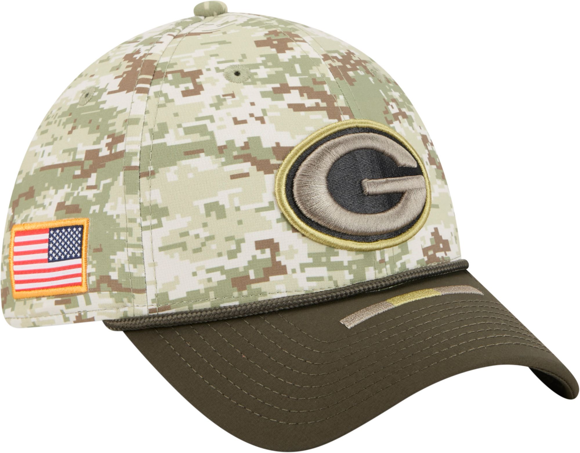New Era Adult Green Bay Packers Camo Salute To Service 2025 39Thirty Stretch Fit Hat product image