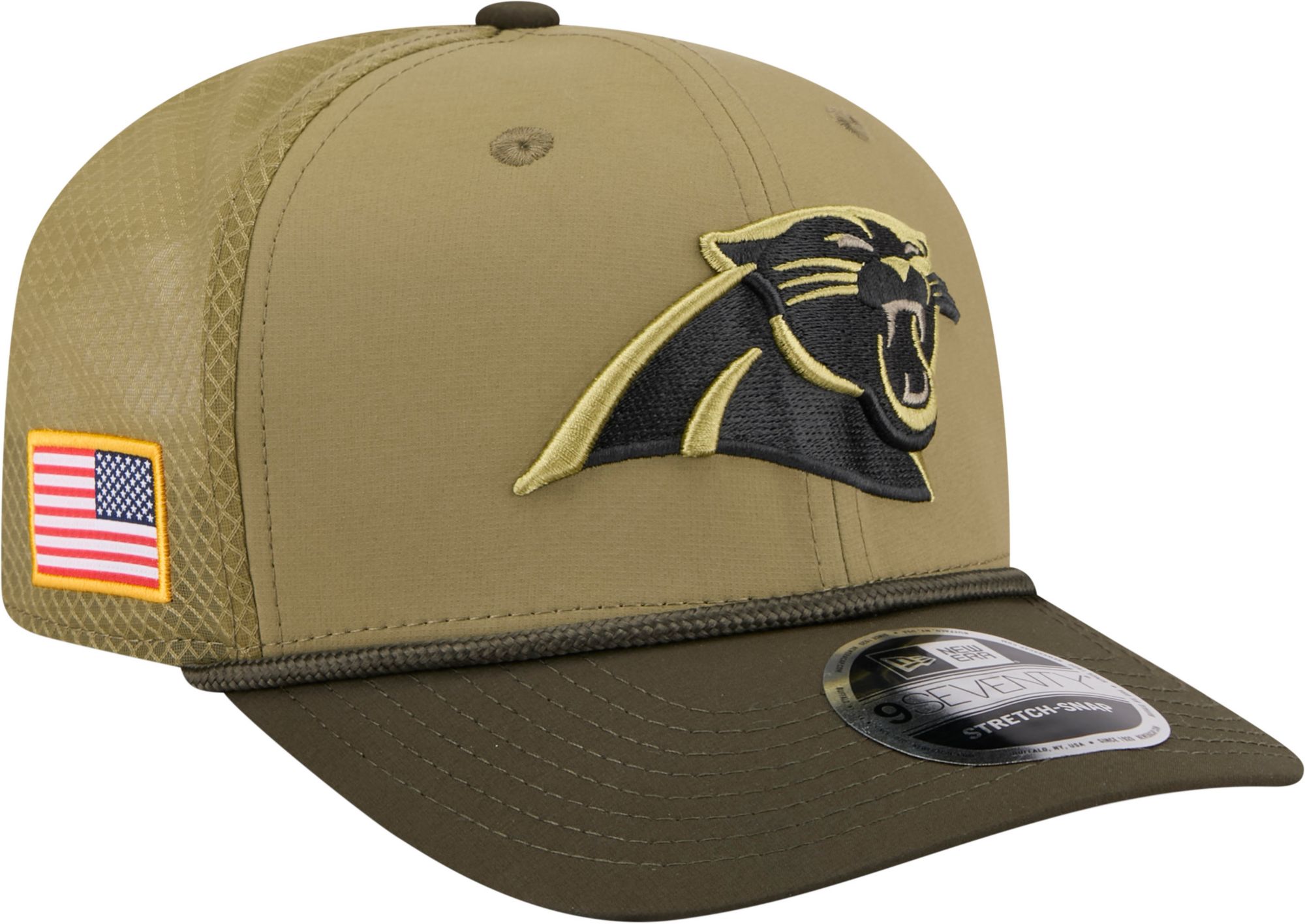 New Era Adult Carolina Panthers Dark Moss Salute To Service 2025 9Seventy Adjustable Stretch-Snap Hat product image