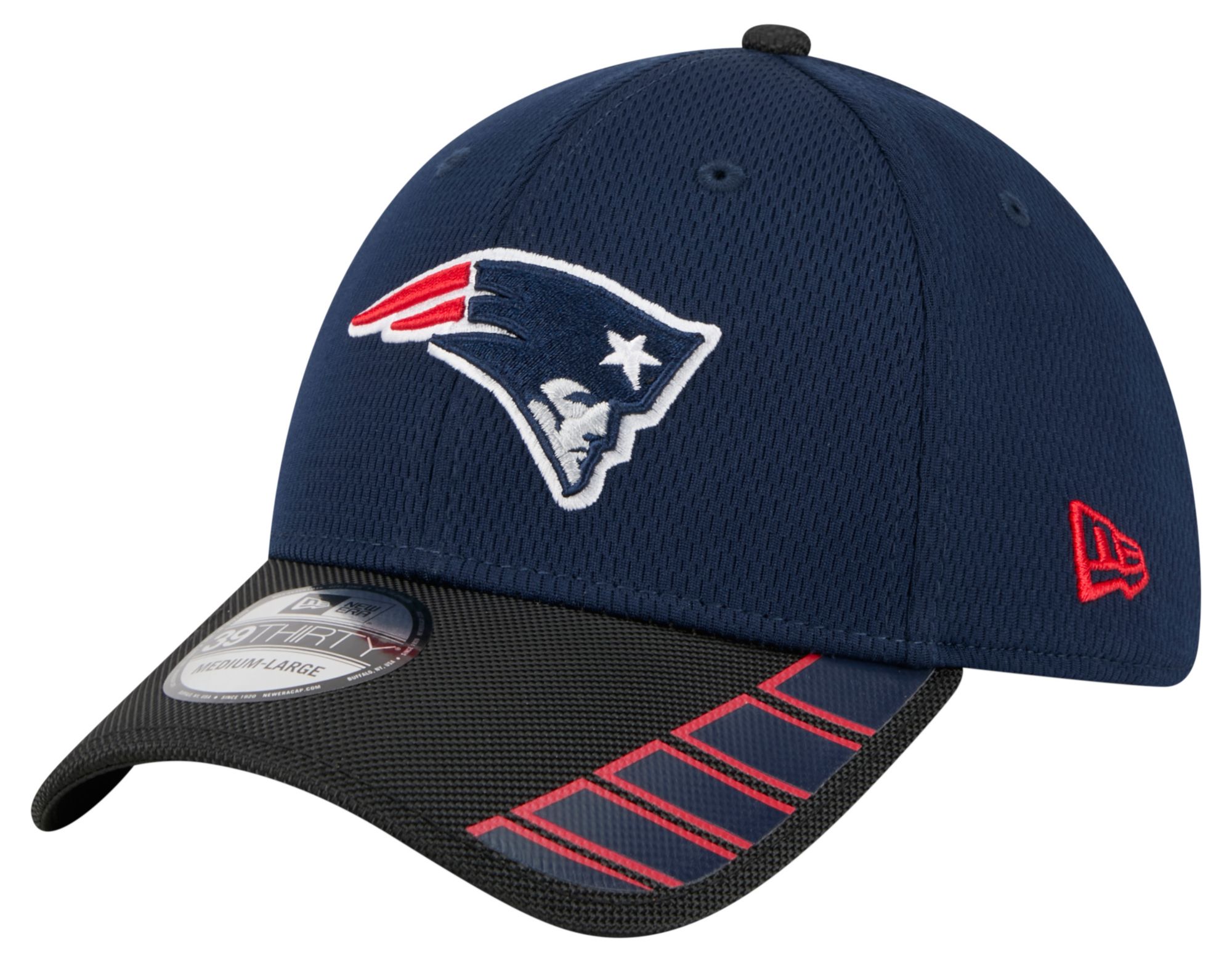 New Era Adult New England Patriots Navy Visor Hit 39Thirty Stretch Fit Hat product image