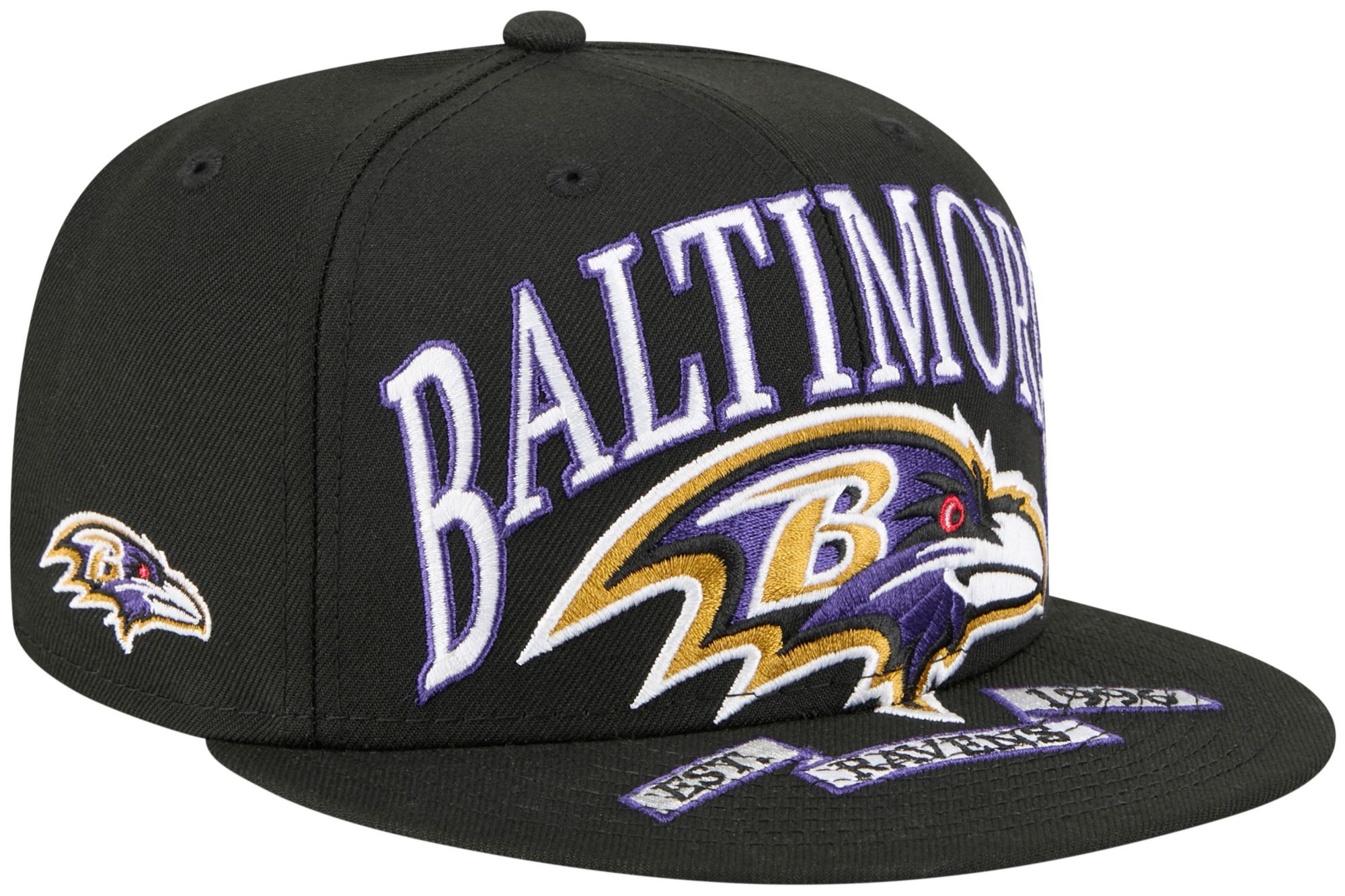 New Era Adult Baltimore Ravens Black Oversized 59Fifty Fitted Hat product image