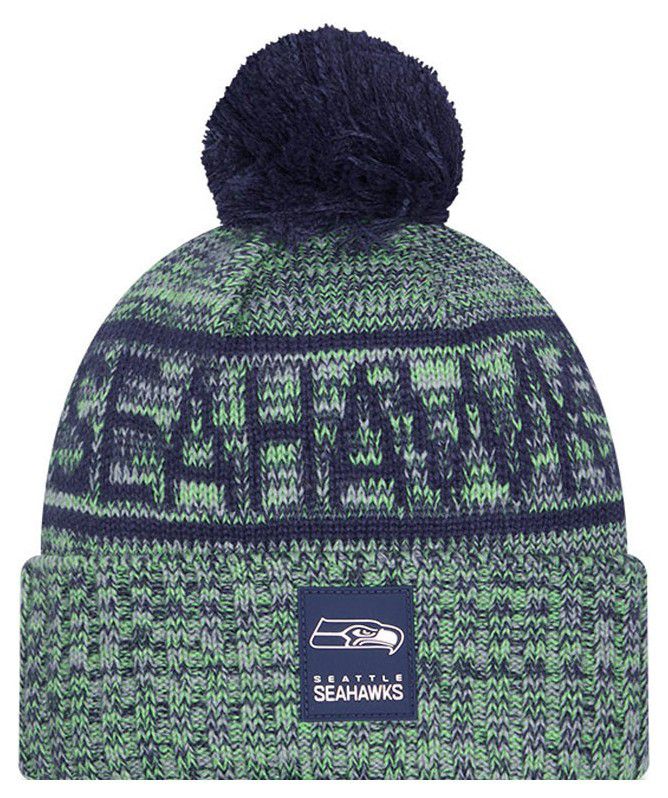 New Era Adult Seattle Seahawks Dark Blue Sideline Sport Knit Beanie product image