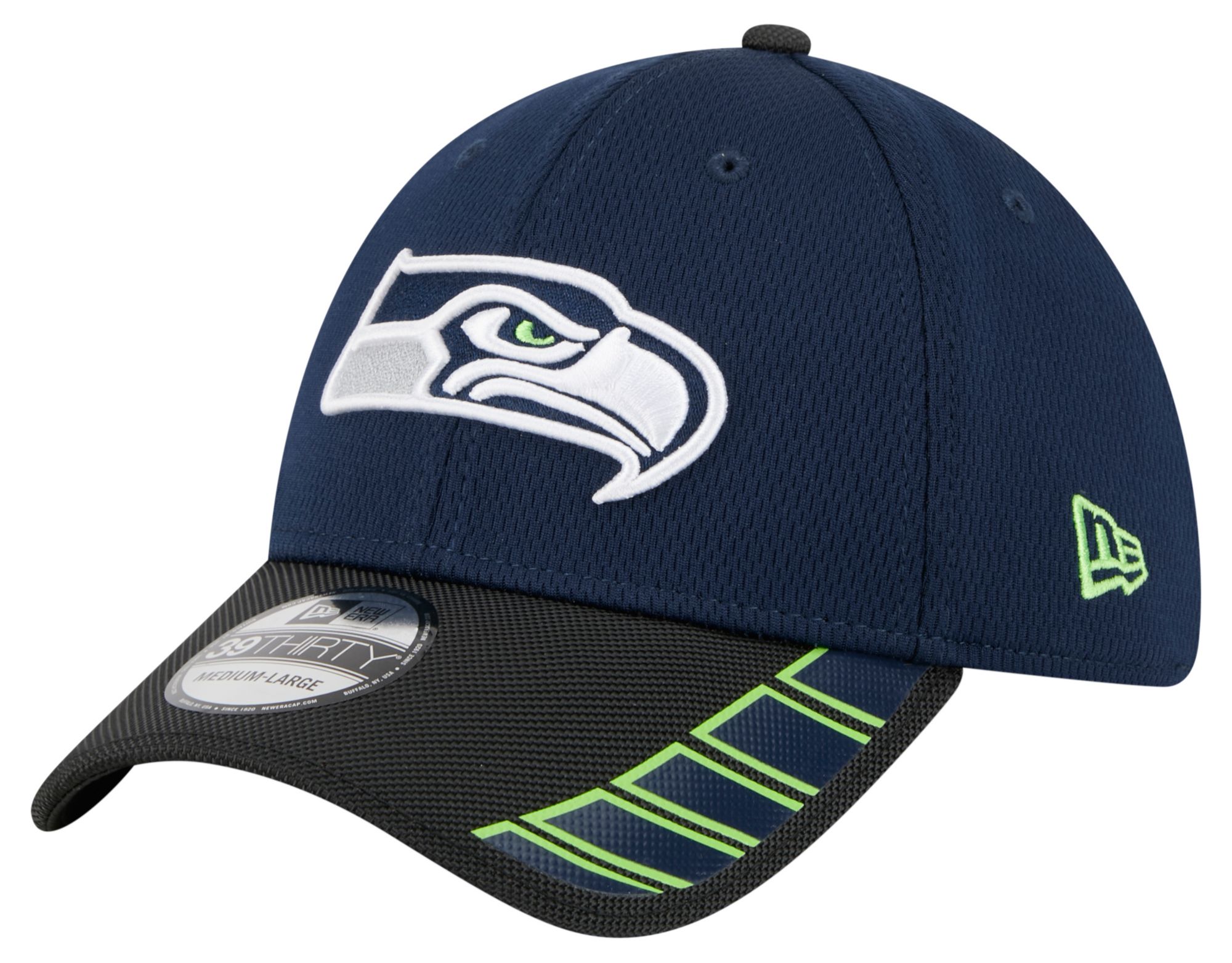 New Era Adult Seattle Seahawks Navy Visor Hit 39Thirty Stretch Fit Hat product image